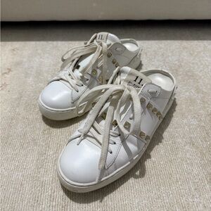 Valentino White Studded Slip-On Sneakers
